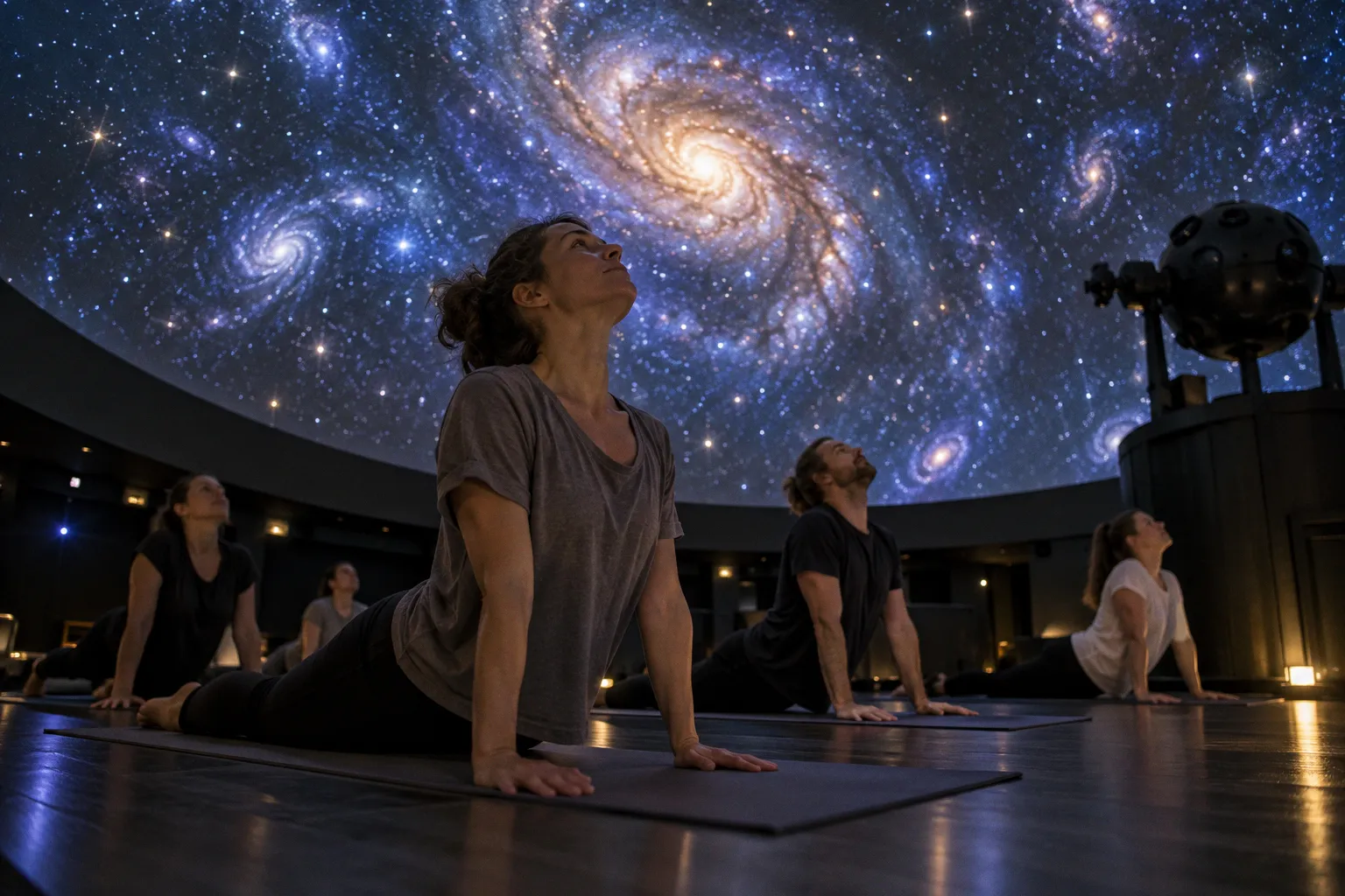 Cosmic Flow : le Hatha Yoga sous le dôme immersif du planétarium de Karlsruhe